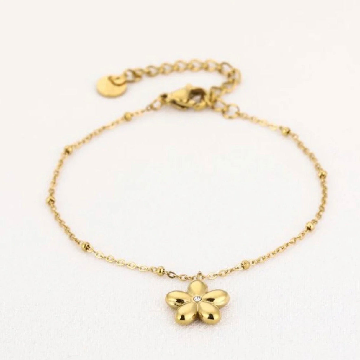 Cute Lotus Flower Bracelet Gold
