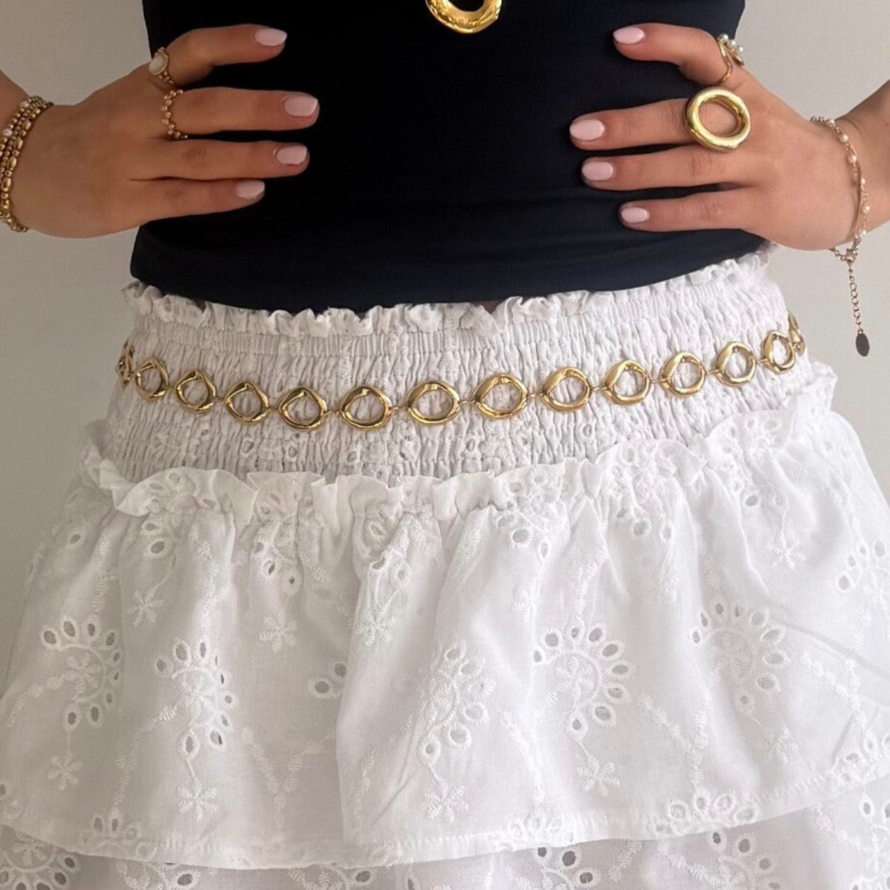 Hoop Belly Chain Gold
