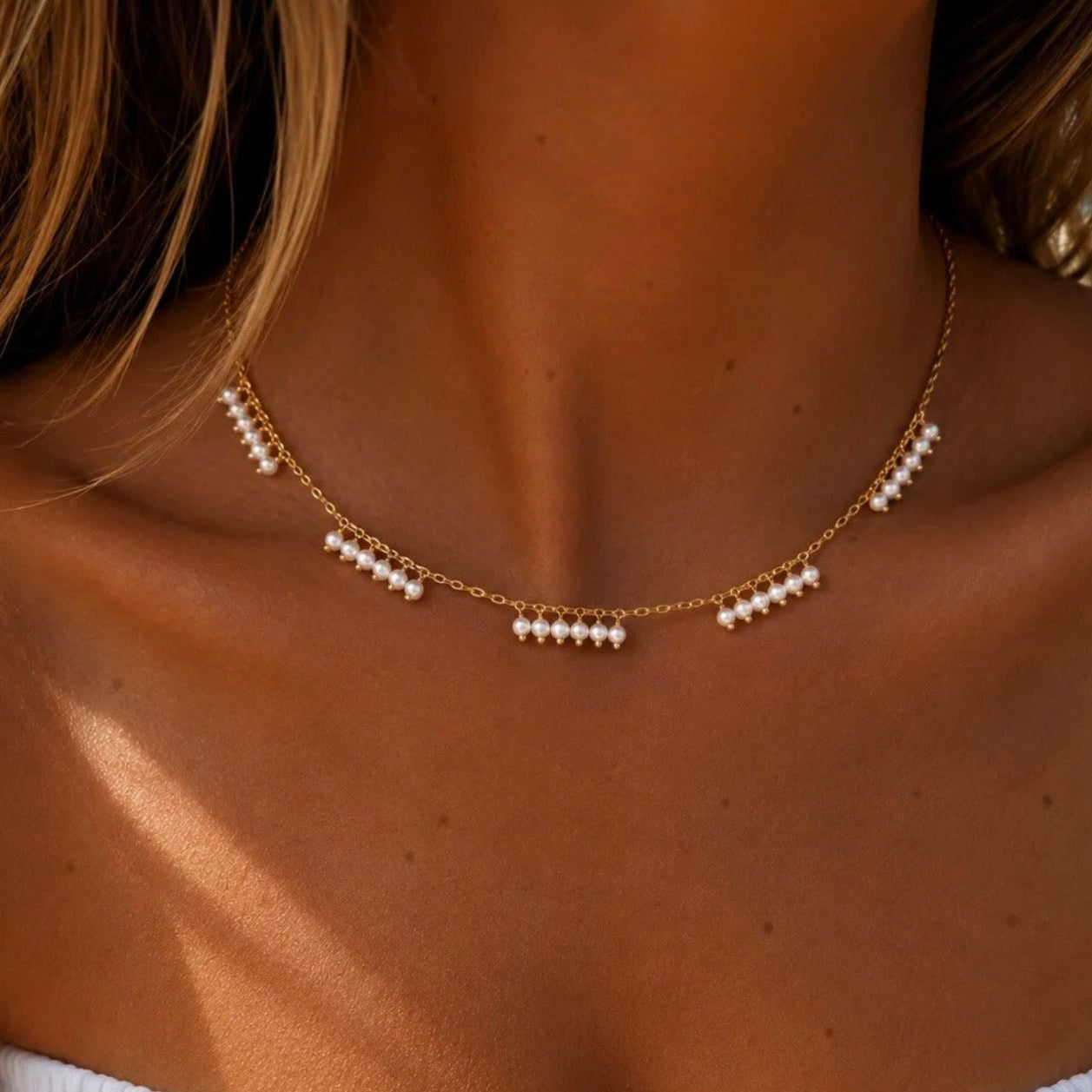 Pearls Necklace Silver