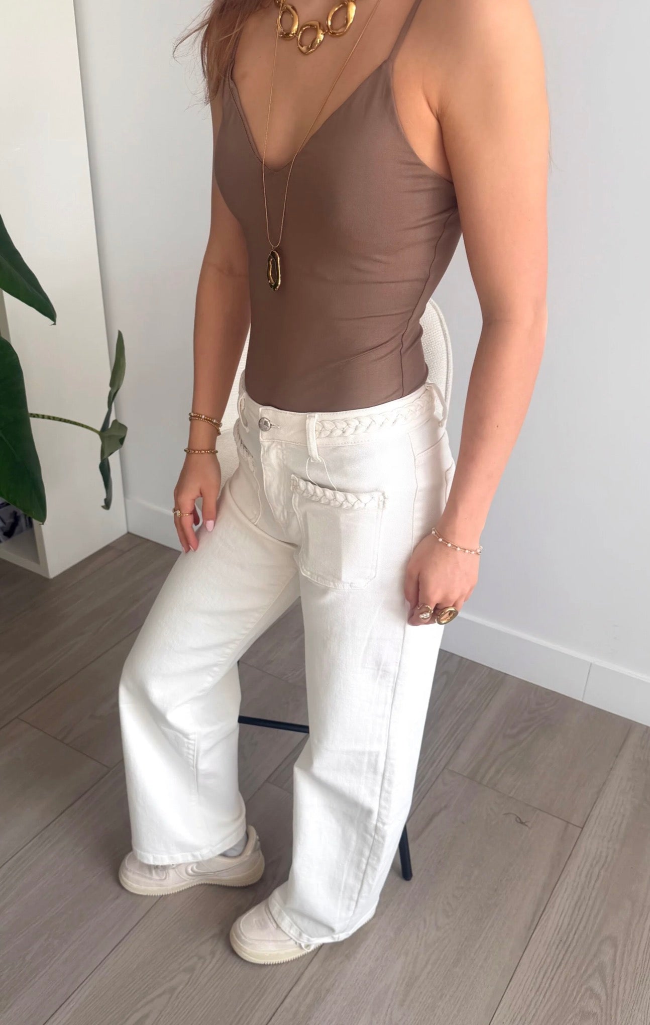 Straight Leg Jeans Braids Off-White