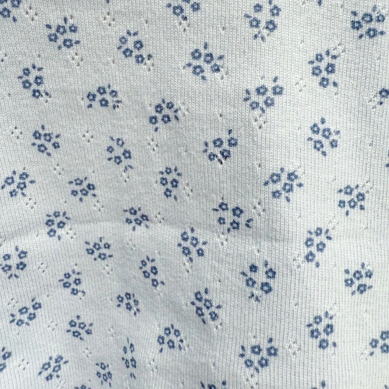 Top Pointelle Floral Blue