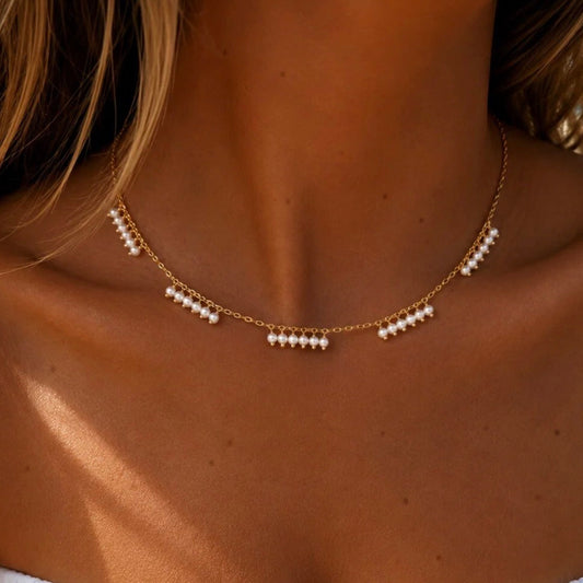 Pearls Necklace Gold