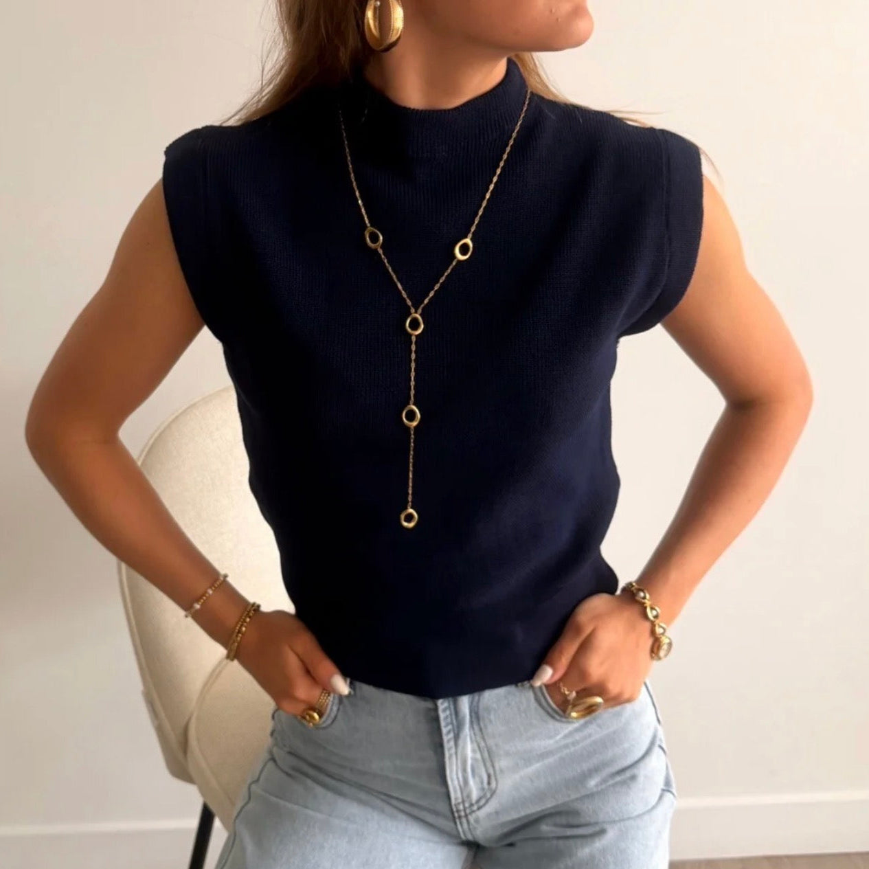 Iris Top Navy