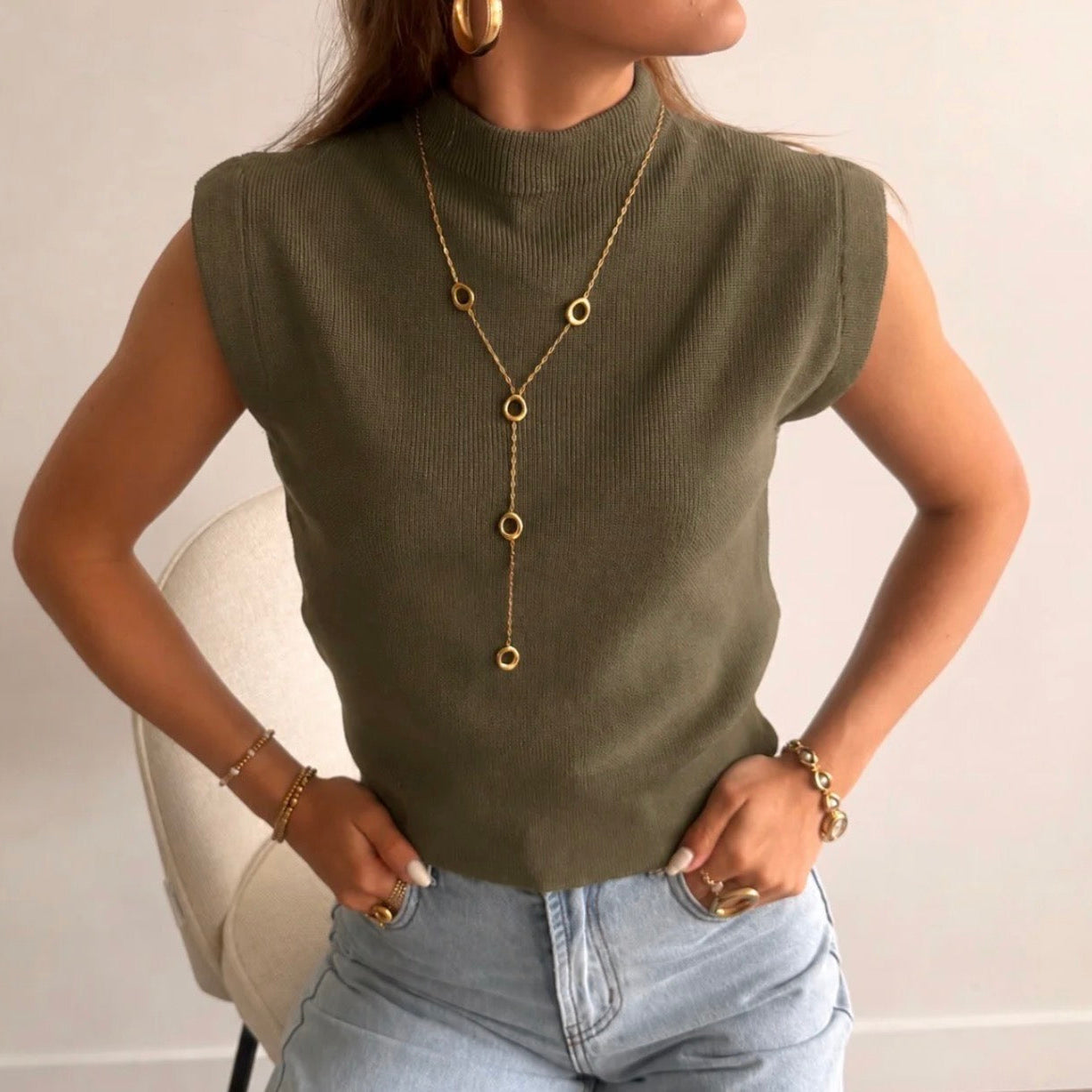 Iris Top Kakhi