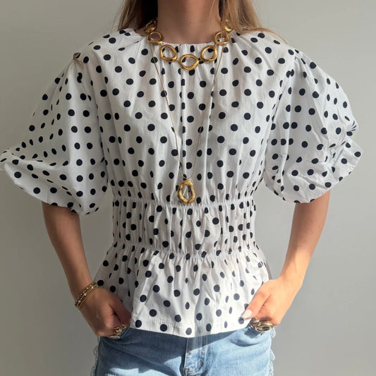 Polka Dots blouse White