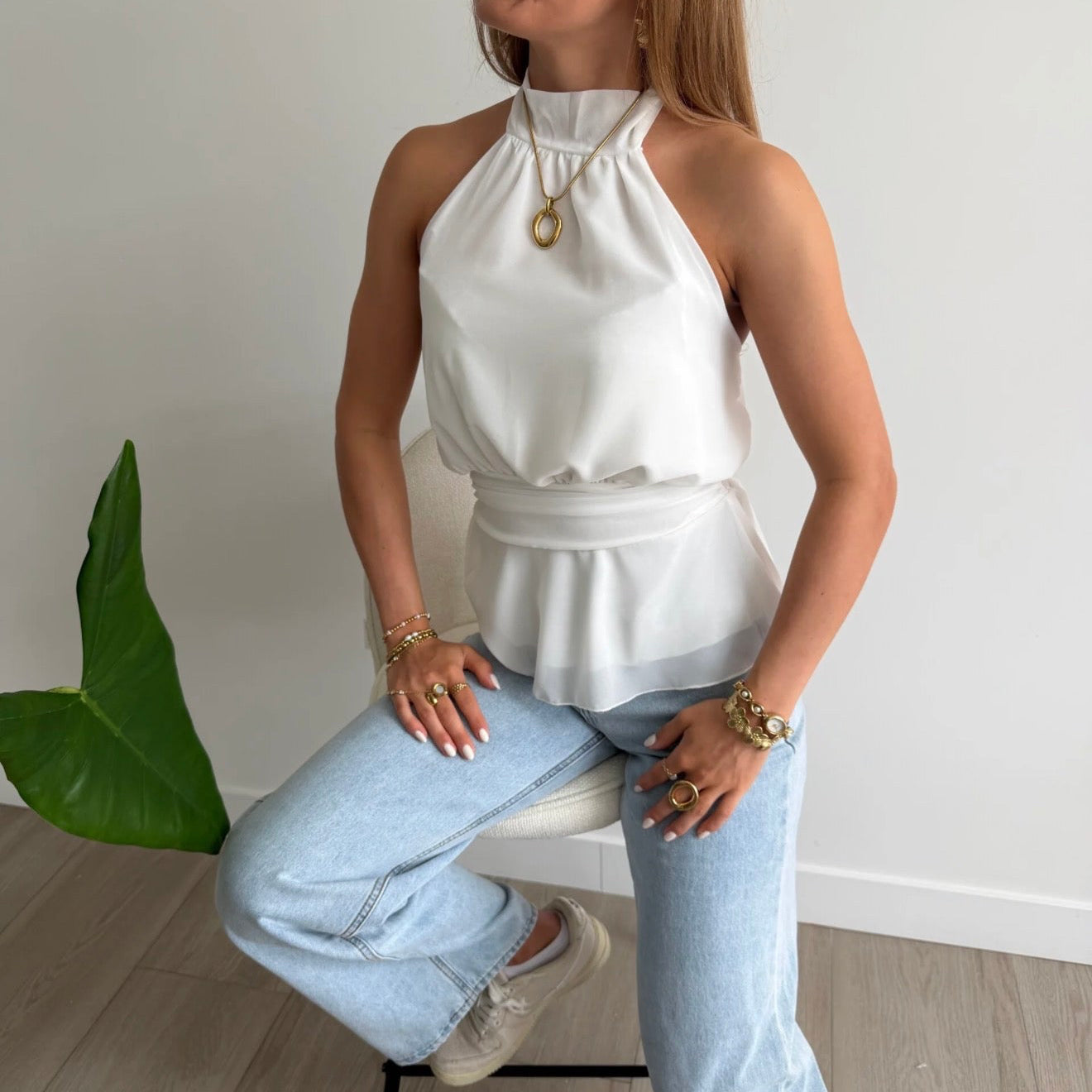 Feline Top White