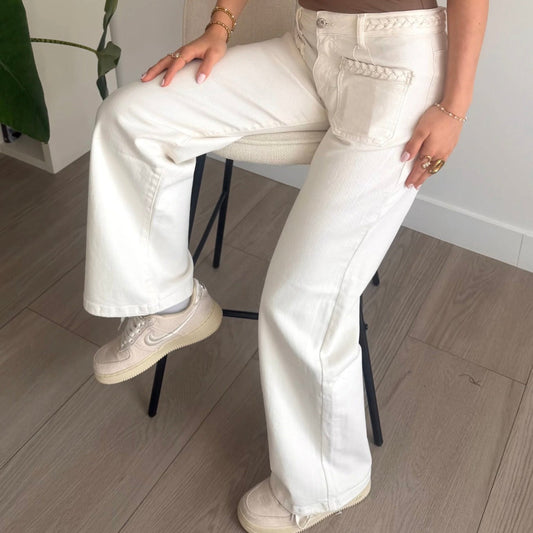 Straight Leg Jeans Braids Off-White