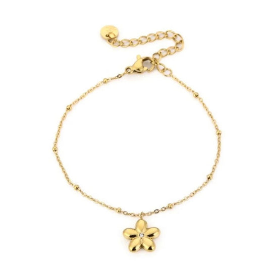 Cute Lotus Flower Bracelet Gold