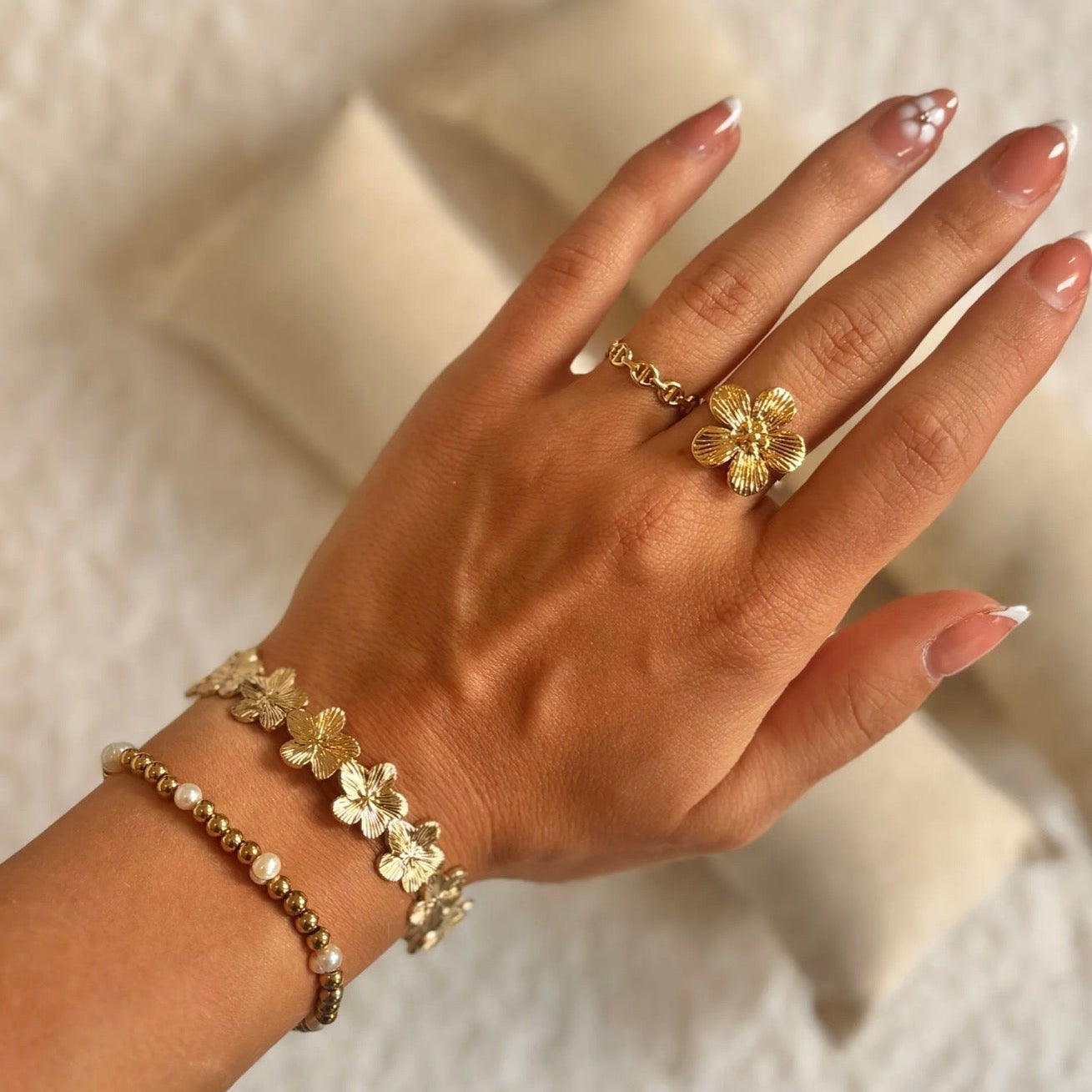 Lotus Flower Bracelet Silver