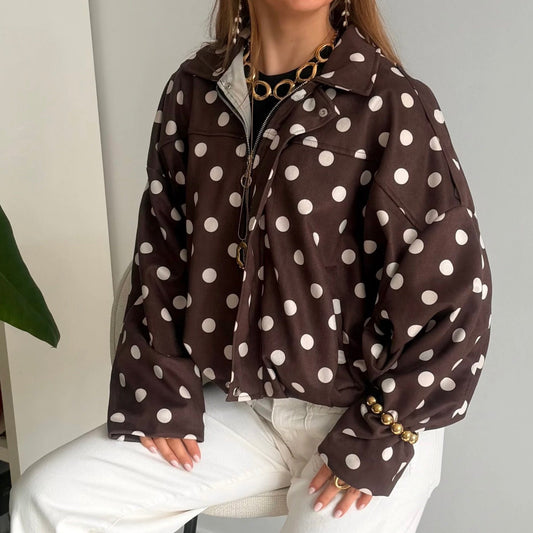 Polka Dots Jacket Brown