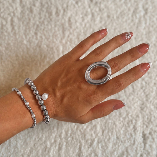 Grace Hoop Ring Silver