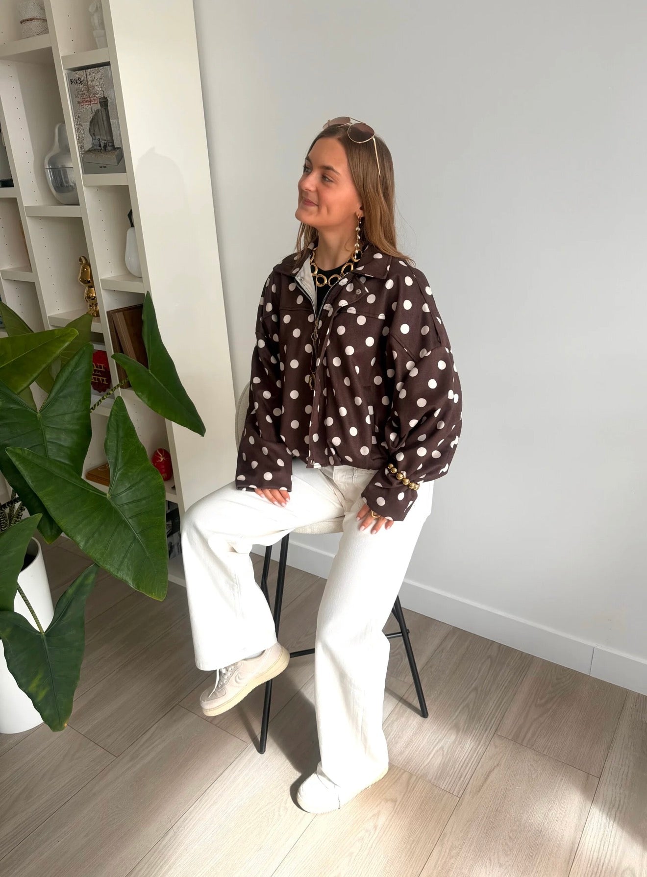 Polka Dots Jacket Brown