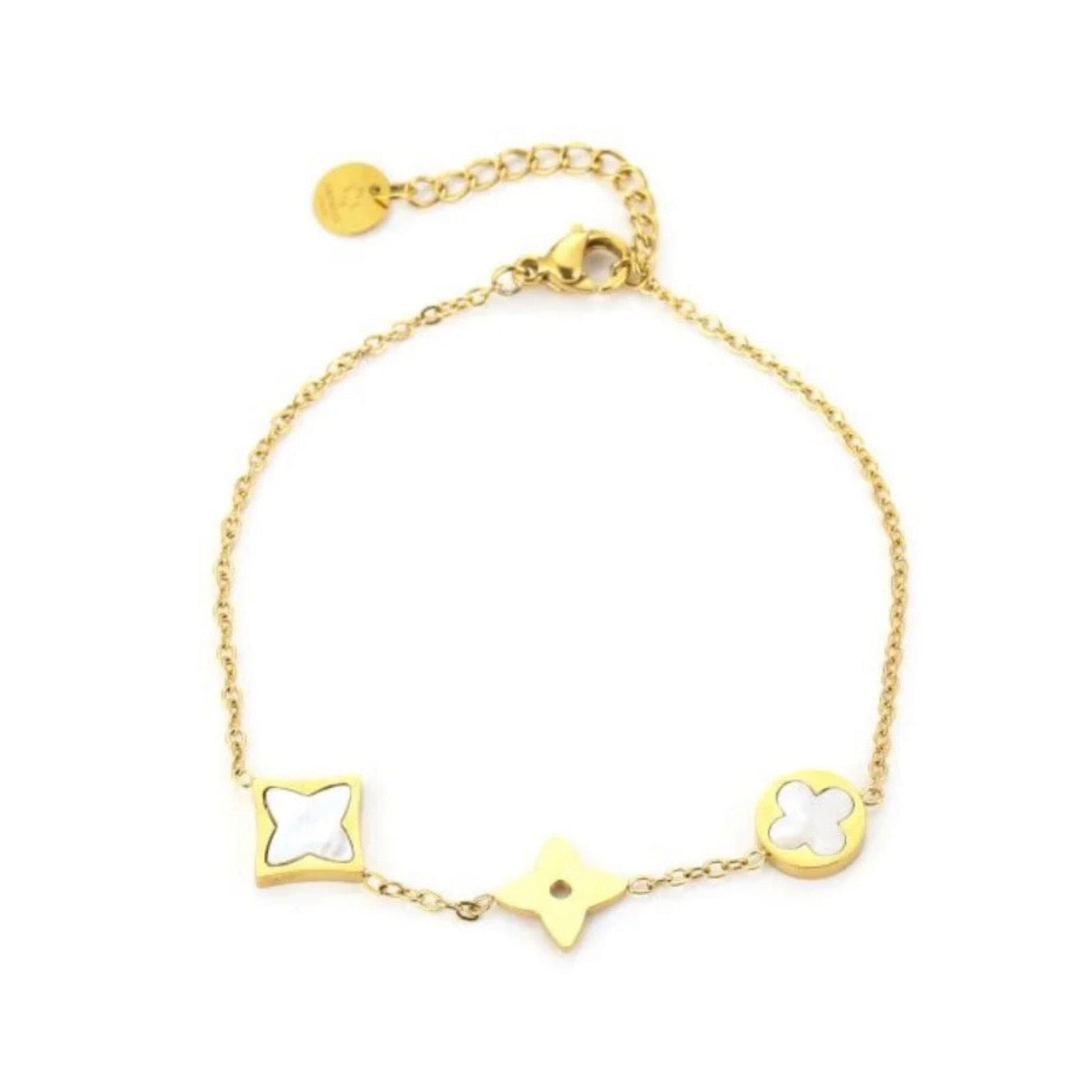 White Clover Bracelet Gold