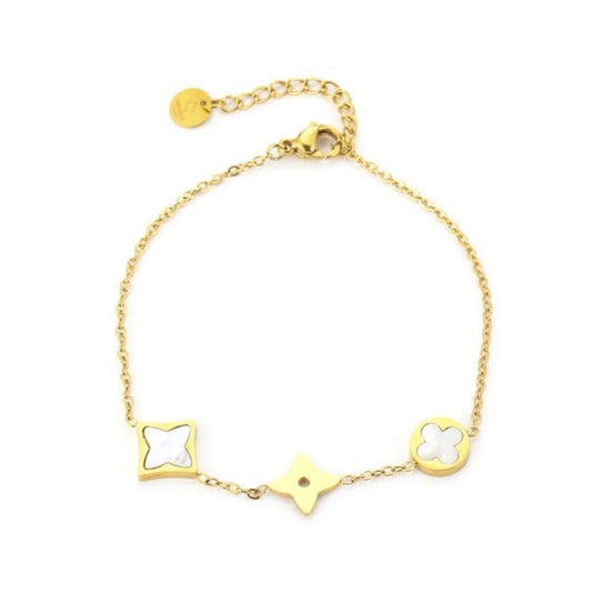 White Clover Bracelet Gold