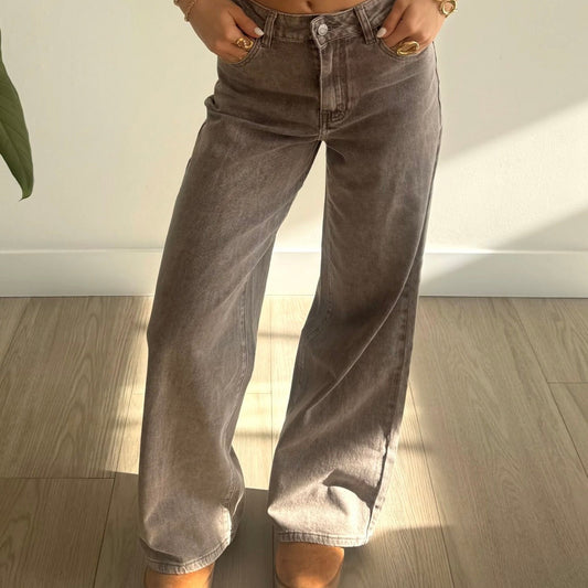 Wide Legs Jeans Brown