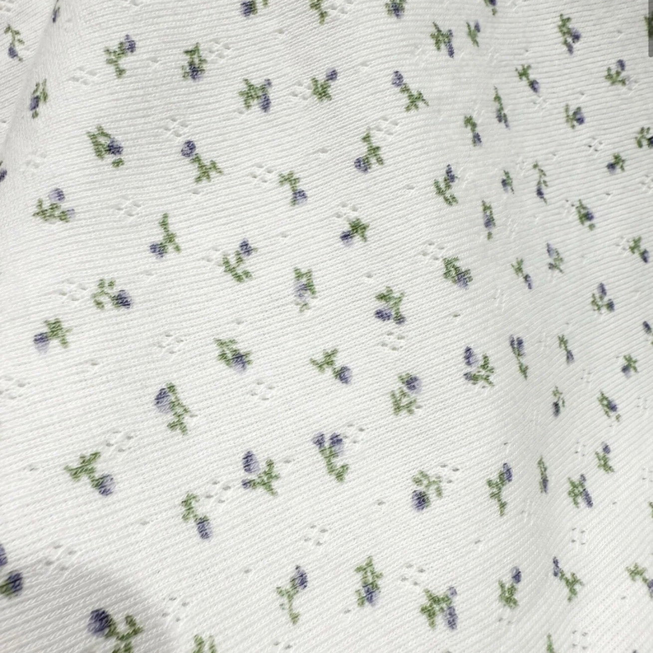 Top Pointelle Floral White