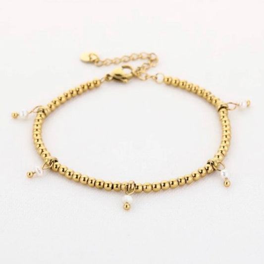 Bols & Pearls Bracelet Gold