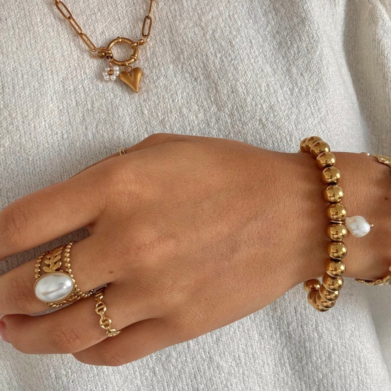 Ossis Pearls Bracelet Gold