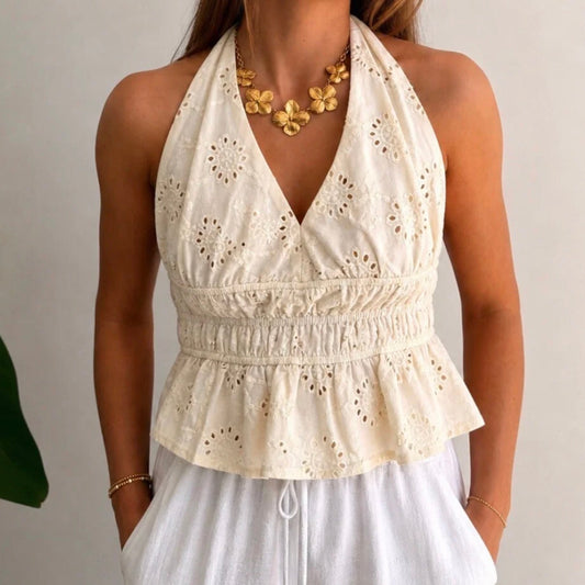 Lea Halter Blouse Butter Yellow