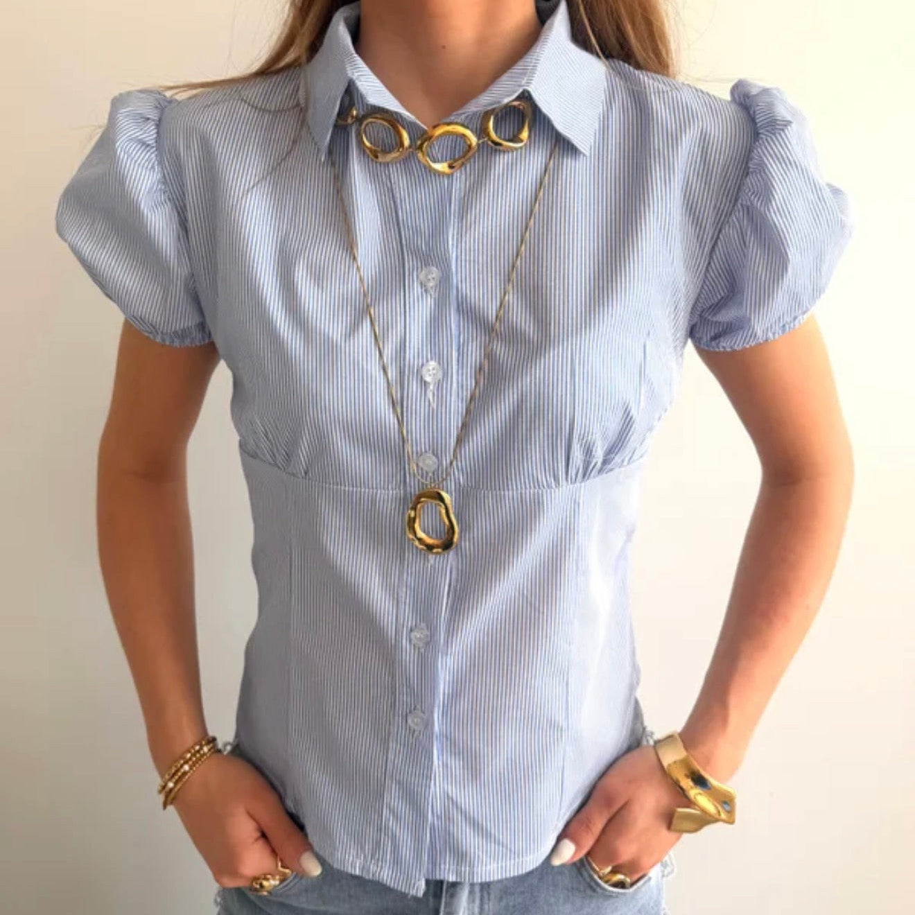 Cute Blouse Blue