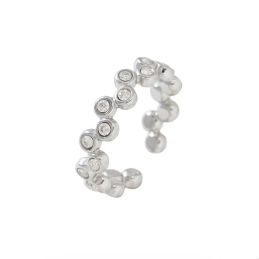 Multi Sparkle Dots Ring Silver