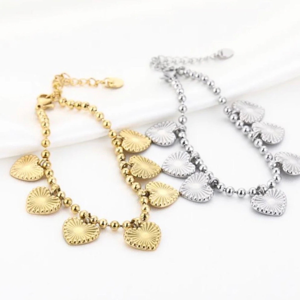 Multi Hearts Bracelet Silver