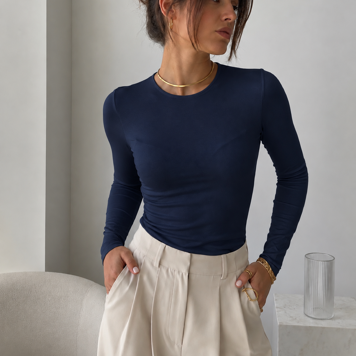 Mia Top Navy