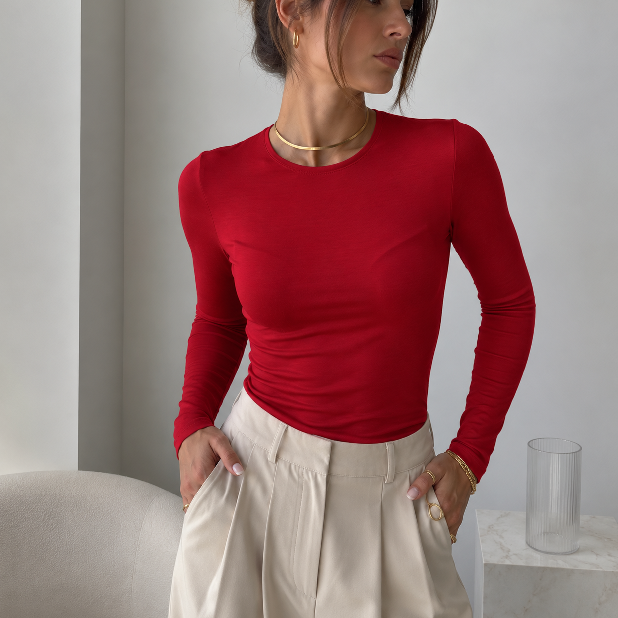 Mia Top Cherry Red